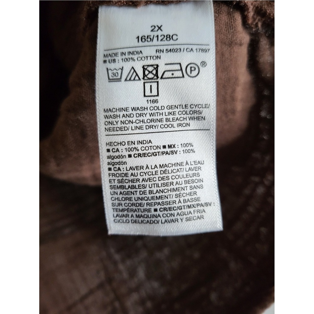 Old Navy 2X Brown Cotton Double Gauze V-Neck Flowy Blouse Earthcore Cabincore - Picture 5 of 7